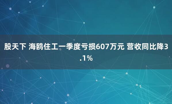 股天下 海鸥住工一季度亏损607万元 营收同比降3.1%