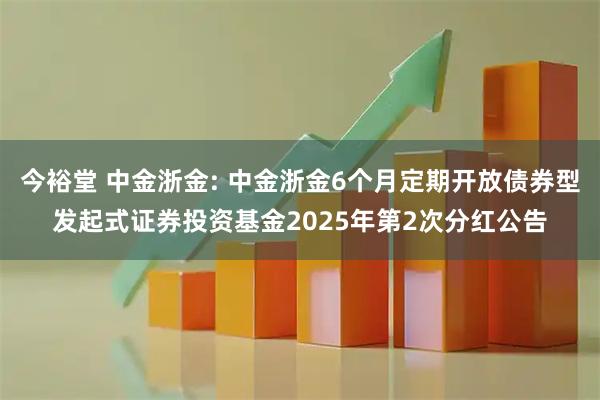 今裕堂 中金浙金: 中金浙金6个月定期开放债券型发起式证券投资基金2025年第2次分红公告