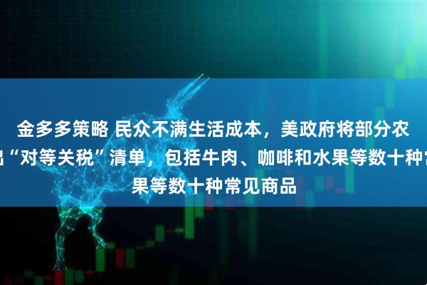 金多多策略 民众不满生活成本,美政府将部分农产品移出“对等关税”清单,包括牛肉、咖啡和水果等数十种常见商品