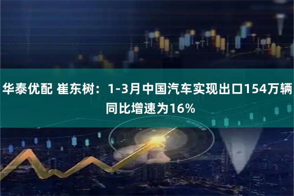 华泰优配 崔东树：1-3月中国汽车实现出口154万辆  同比增速为16%
