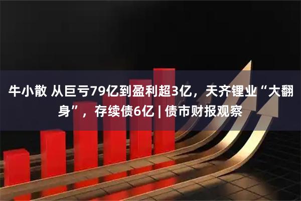 牛小散 从巨亏79亿到盈利超3亿，天齐锂业“大翻身”，存续债6亿 | 债市财报观察